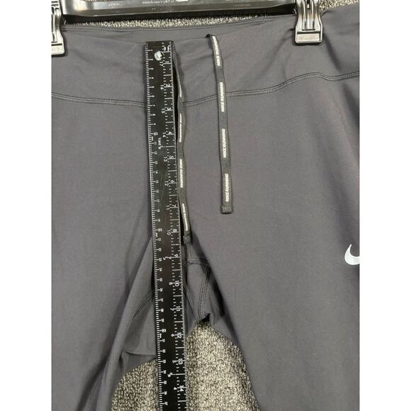 Nike Dri Fit Cropped Running Pants Womens Size 1X Black Drawstring Mid Rise - Picture 5 of 6